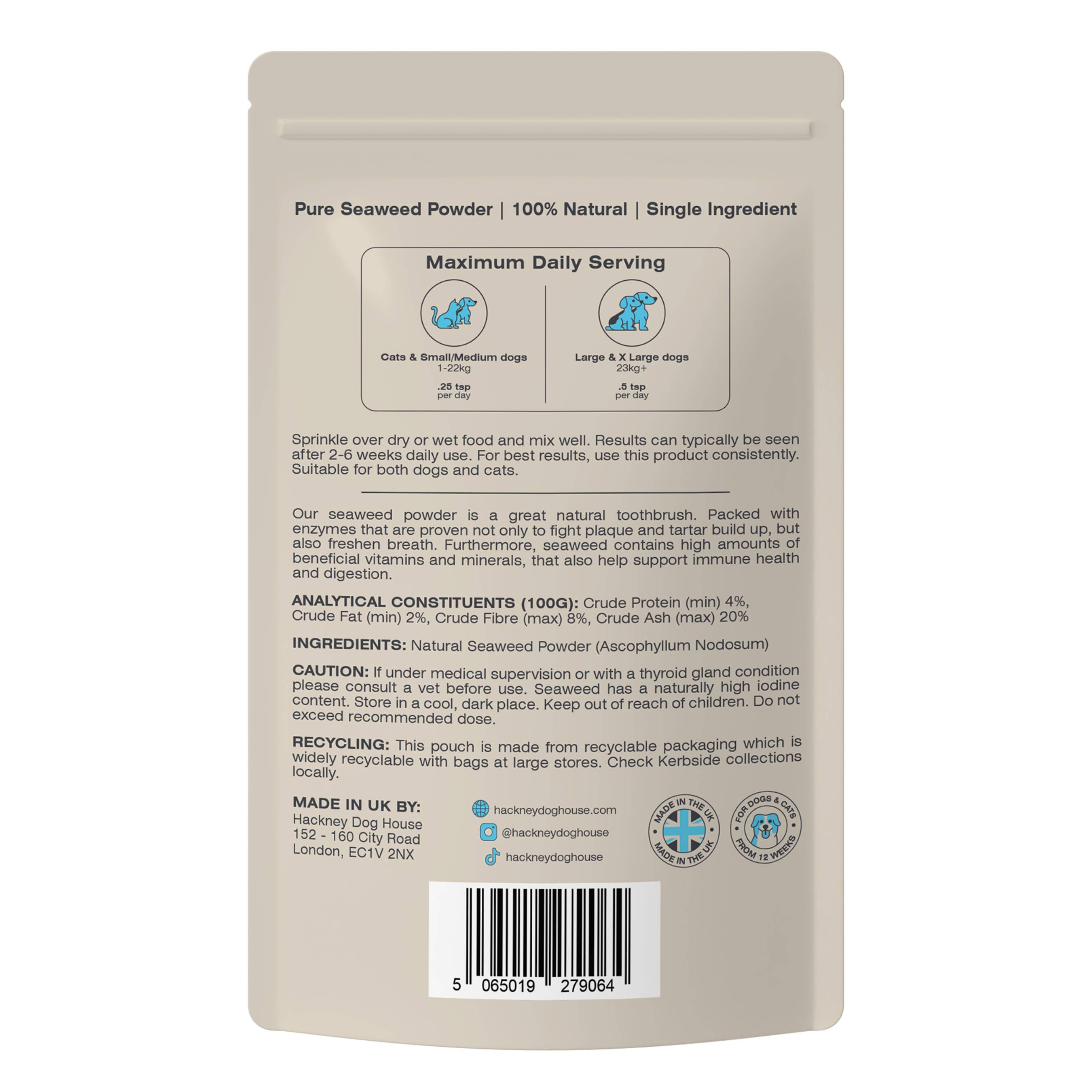Single Pack | Plaque Seaweed Powder for Dogs | 80 Servings | - Lovable Hounds