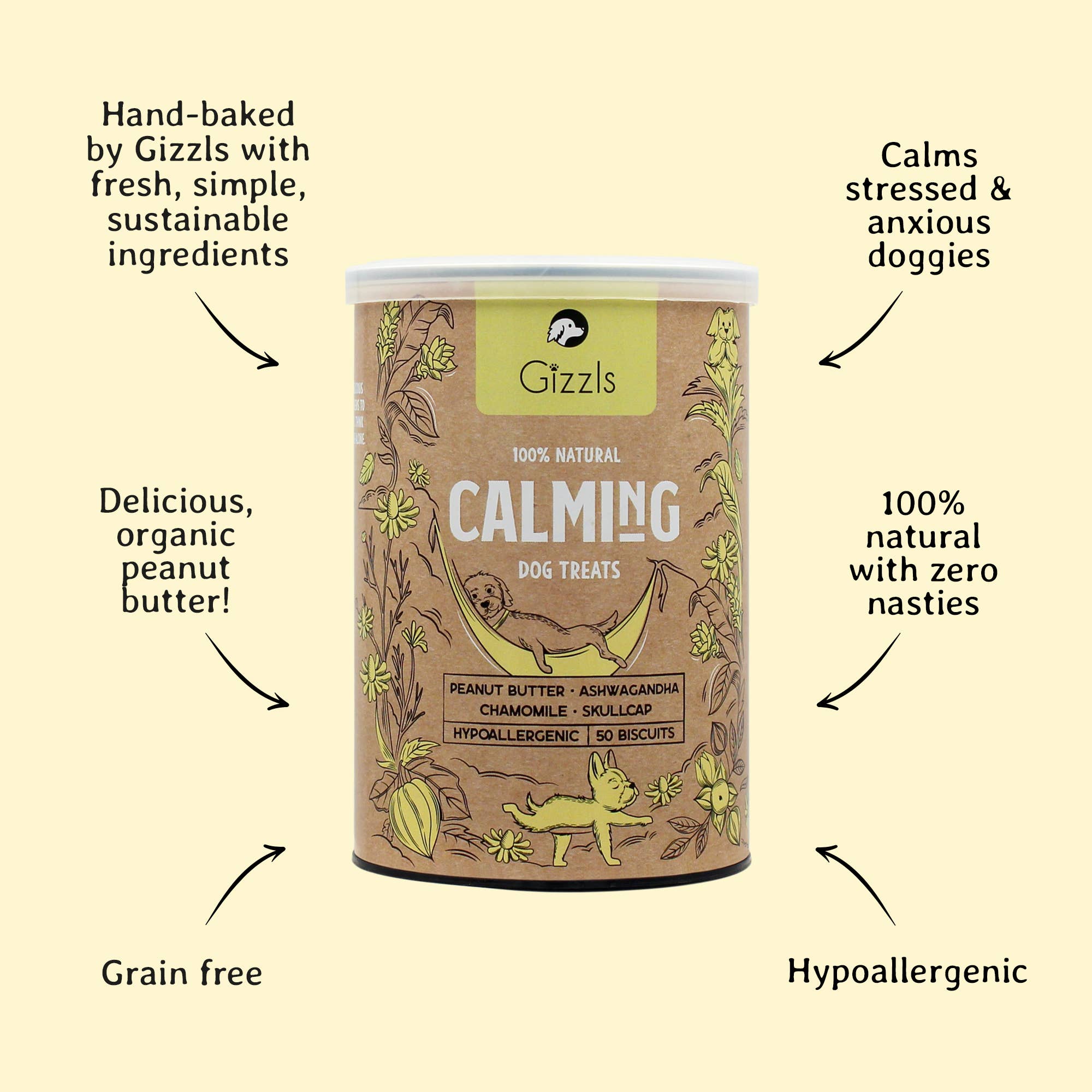 Gizzls 100% Natural Calming Dog Treats