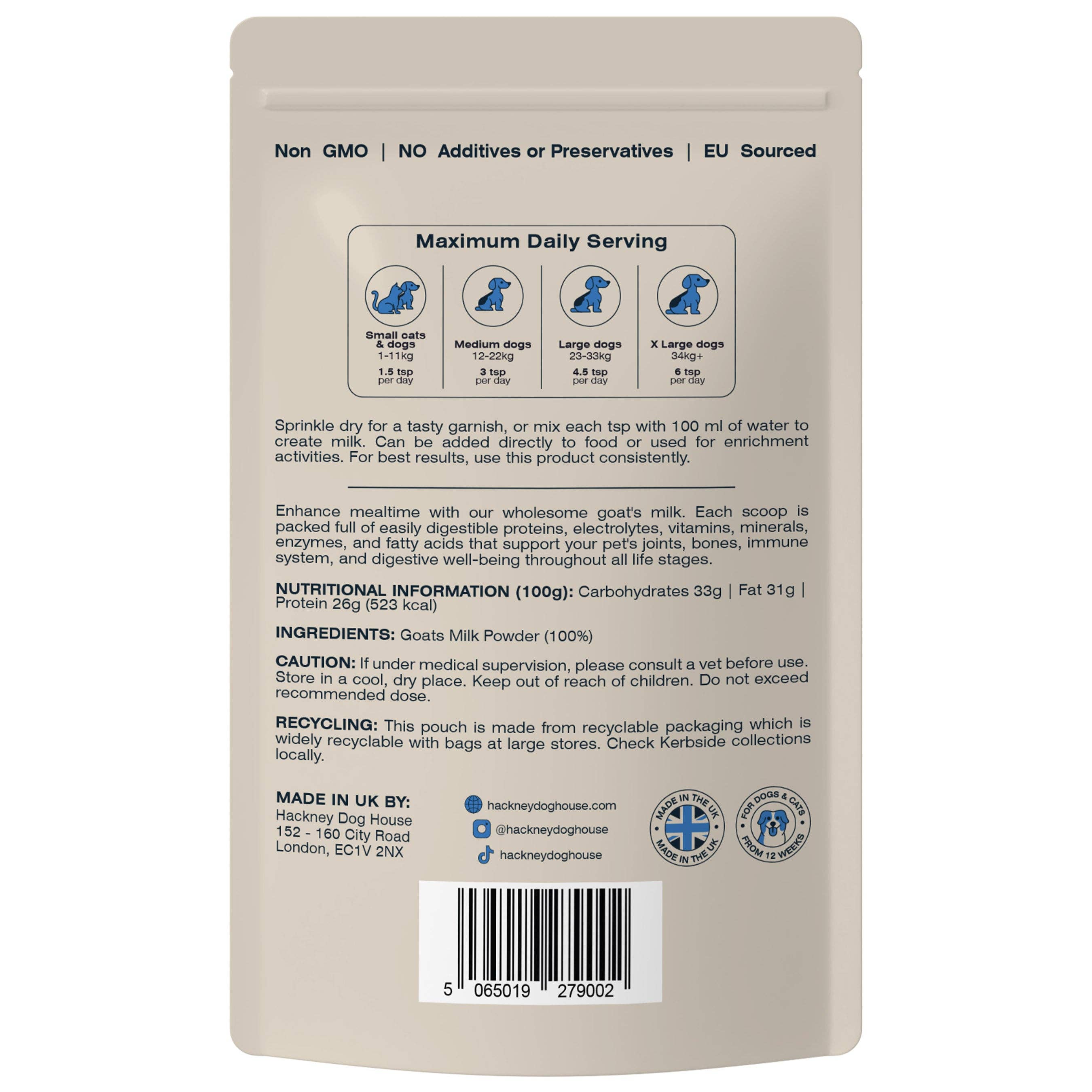 Goats Milk Powder for Dogs | Makes Twelve Pints - Lovable Hounds