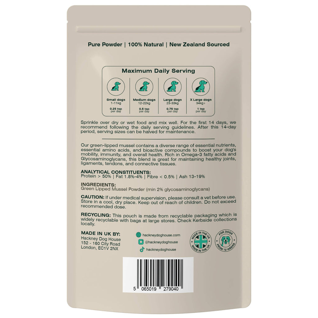 Green Lipped Mussel Powder for Dogs | 80 Servings - Lovable Hounds