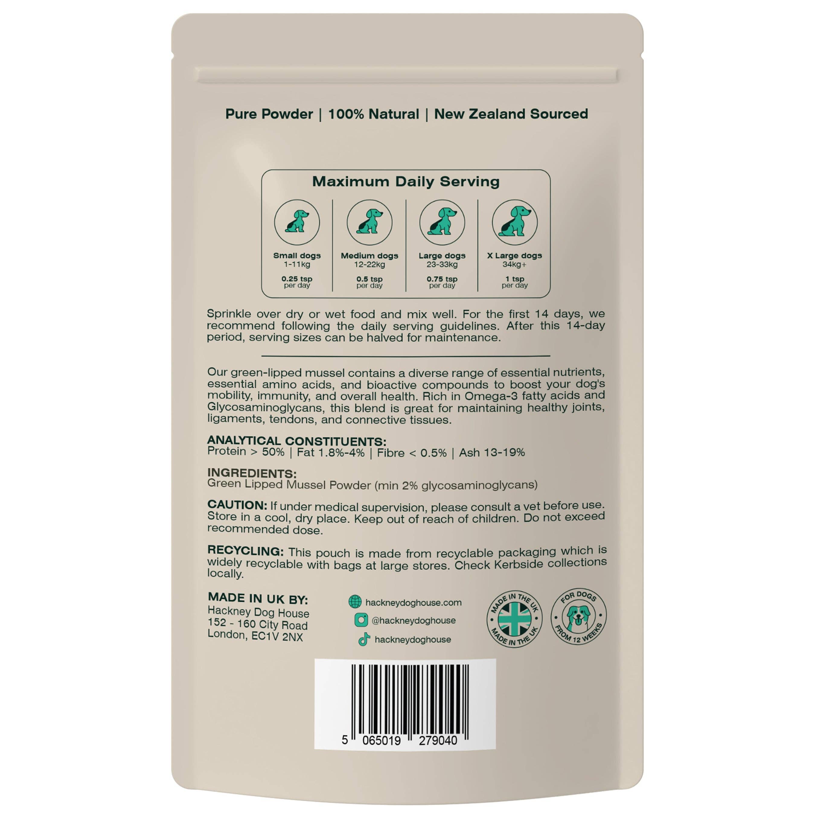 Green Lipped Mussel Powder for Dogs | 80 Servings - Lovable Hounds
