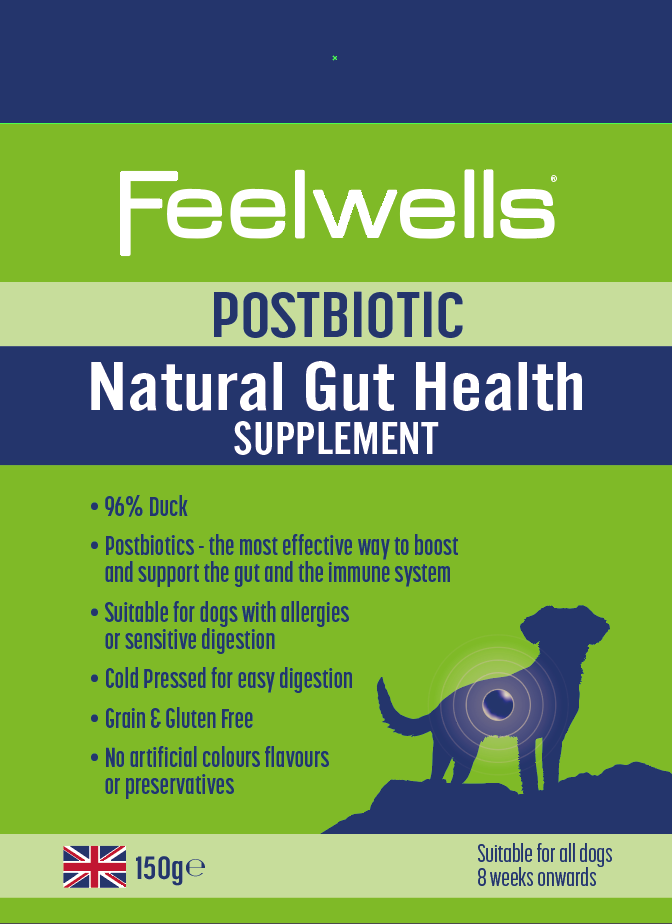 Feelwells Postbiotic Natural Gut Health Supplement 150g - Lovable Hounds